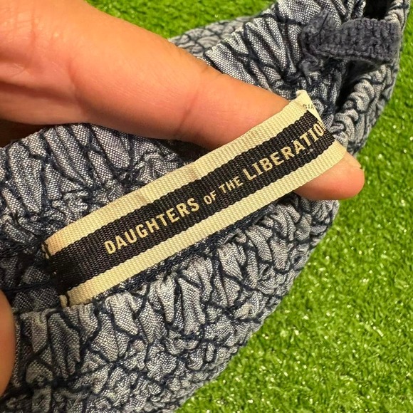 Daughters of Liberation Size Sm Denim Tiered Flowy Dress Smoked Sleeveless Boho - Picture 7 of 8